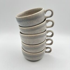 Vintage Russel Wright Steubenville Modern Cups Granite Gray Lot Set of‎ 5